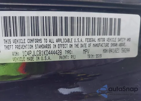 2019 Jeep Cherokee Latitude Fwd from USA, damaged, VIN 1C4PJLCB1KD444428